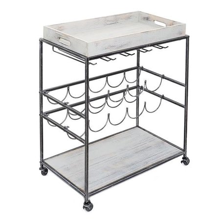 OLD DUTCH INTERNATIONAL Old Dutch International 612BP Avalon Wine and Serving Cart  Antique Pewter and Gray - 28 x 16 x 32 in. 612BP